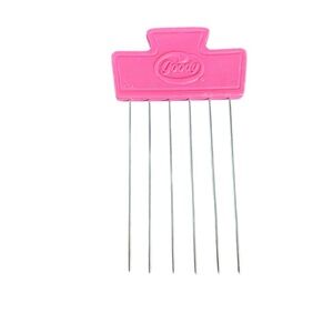 Vintage Goody Metal Hair Lift Pocket Pick Pink Textured Made in USA 3 6/8” GUC